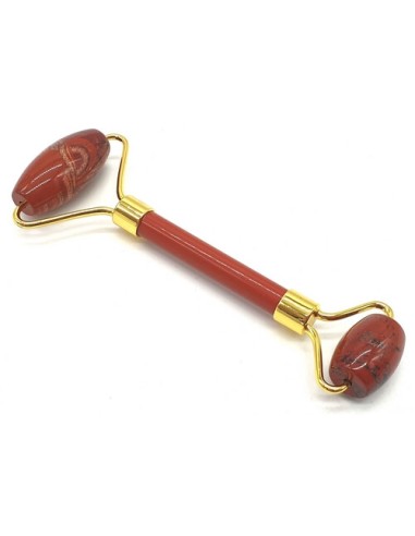 Roller de visage jaspe rouge double rouleau massage