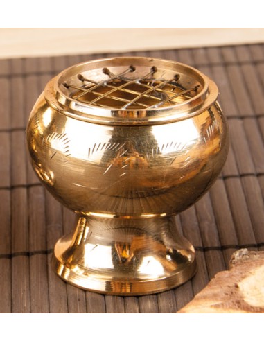 Porte encens Récipient à grille en laiton