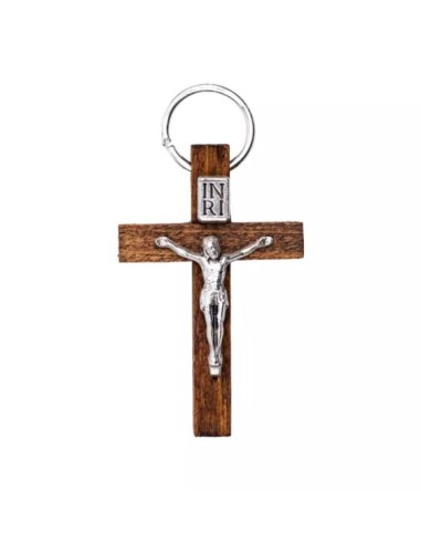 Pendentif croix religieuse en bois