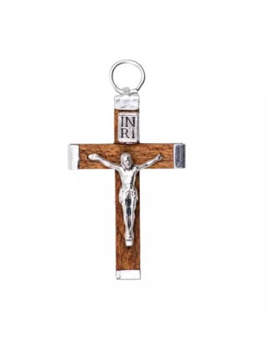Pendentif croix religieuse en bois