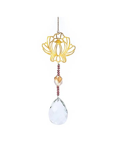 Cristal pour fenêtre fleur de vie Feng-Shui et lotus