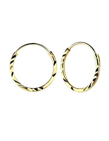 Créoles en18 mm boucles d'oreilles en plaqué or