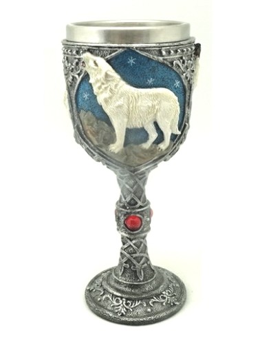 Coupe Ciboire médiévale loup blanc