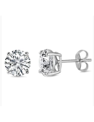 Boucles d'oreilles zircone 6 mm bijou en argent