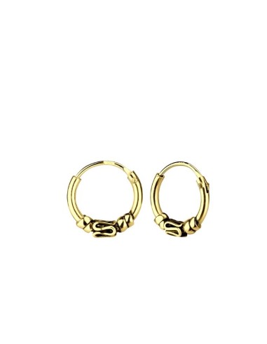 Créoles 10 mm boucles d'oreilles bijou en plaqué or