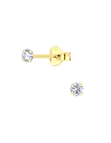 Boucles d'oreilles plaqué or 3 mm