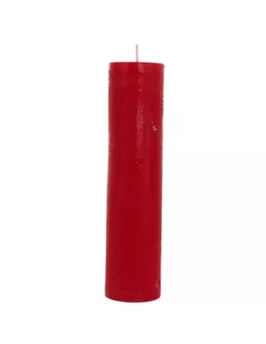 Bougie rouge pilier dans la masse 20 cm