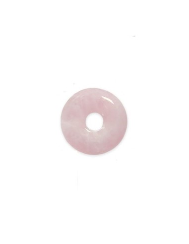 Pendentif quartz rose donut en pierre roulée