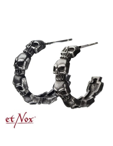 Créoles skull tête de mort boucles d'oreilles en acier