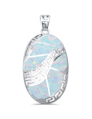 Pendentif opale blanche style grec