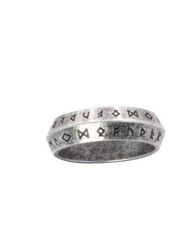 Bague alliance anneau runes bijou en acier