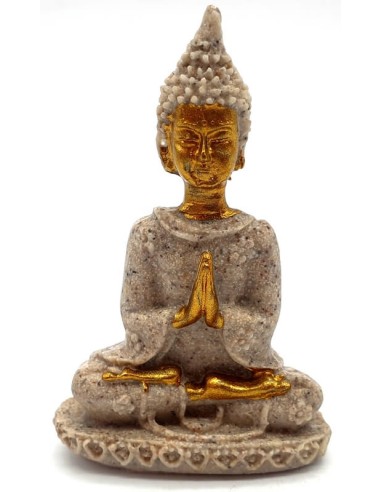 Statue Résine Bouddha Thaï gris en 9 cm