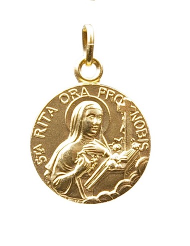 Médaille Sainte Rita dorée