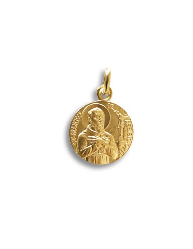 Médaille Saint François d'Assise en doré