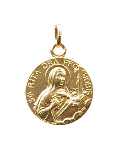 Médaille Sainte Rita en doré