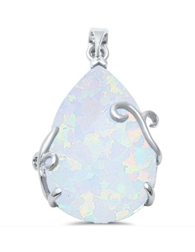 Pendentif opale blanche chauffée