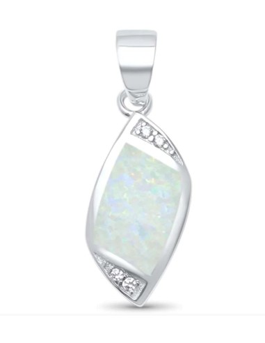 Pendentif opale blanche chauffée