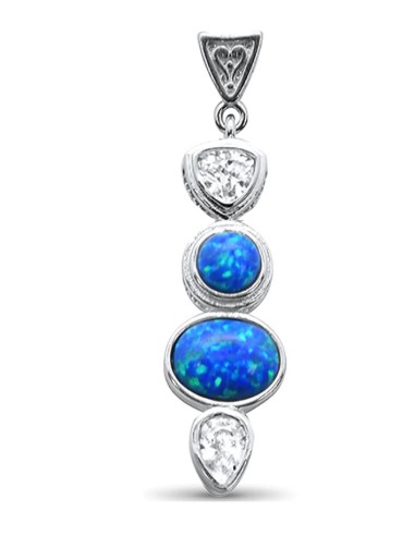 Pendentif opale bleue chauffée