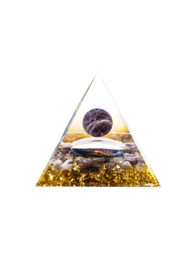 Pyramide arbre Orgonite améthyste