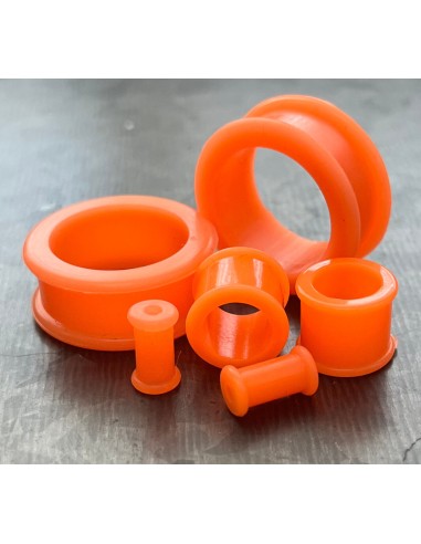 Piercing tunnel orange en silicone