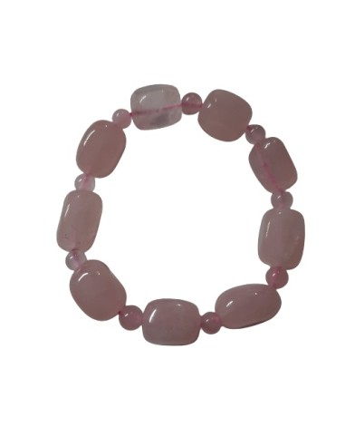 Bracelet quartz rose pierres roulées