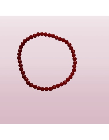 Bracelet agate rouge bijou en 4 mm