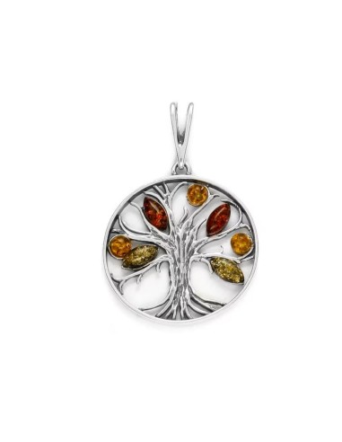 Pendentif arbre ambre bijou en argent