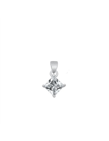 Pendentif solitaire zircone et argent