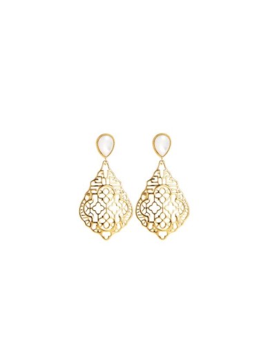 Boucles d'oreilles ajourées bijou en acier doré