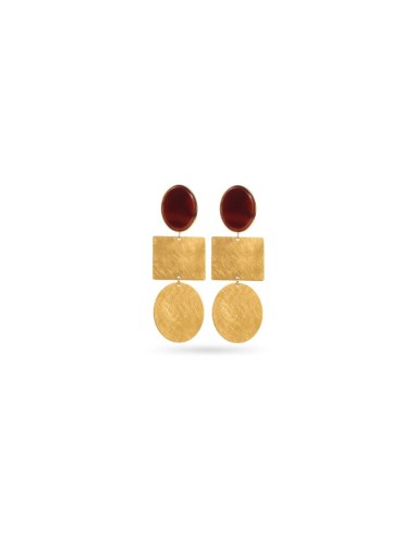 Boucles d'oreilles géométriques pendantes et acier doré