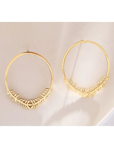 Boucles d'oreilles cercles en 25 mm bijou en acier doré