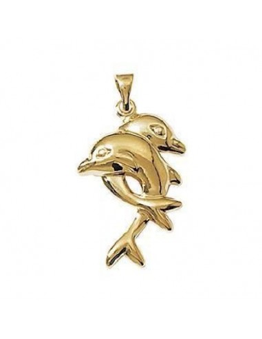 Pendentif dauphins plaqué or