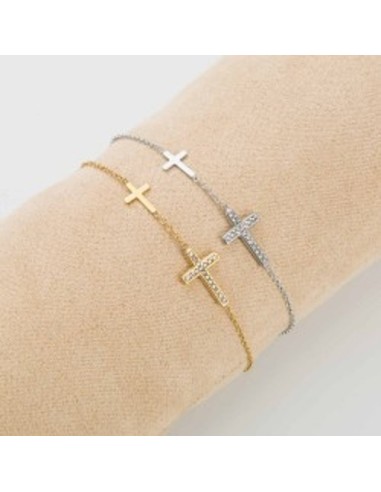 Bracelet  double croix en acier