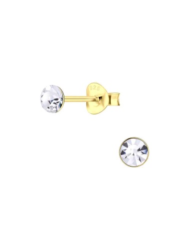 Boucles d'oreilles en 4 mm bijou en plaqué Or