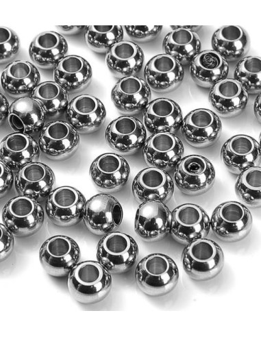 Apprêts perles 8 mm x 3 mm en acier