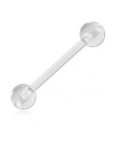 piercing langue transparent flexible 6 mm modèle Argyros