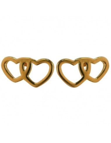 Boucles d'oreilles coeur acier doré modèle Arii