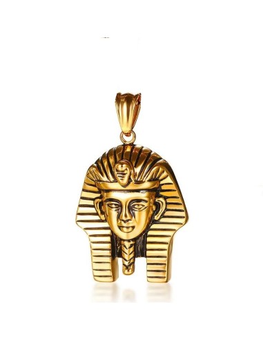 Pendentif Pharaon Egypte bijou en acier doré
