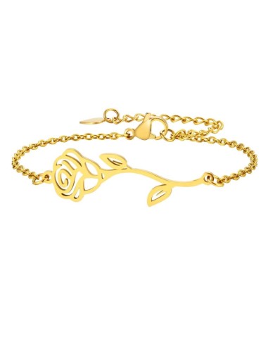 Bracelet fleurs en filigrane bijou en acier doré