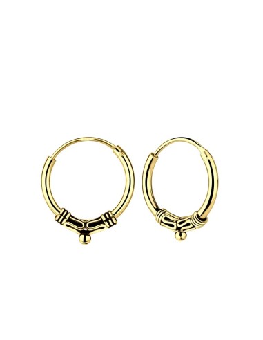 Créoles de Bali en plaqué or bijou en 12 mm