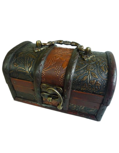 Boîte déco en bois motif Colonial en 15 cm