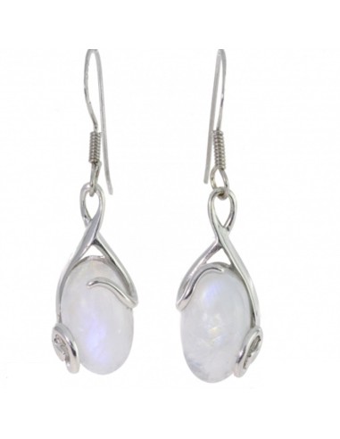 Boucles d'oreilles pierre de lune bijou en argent