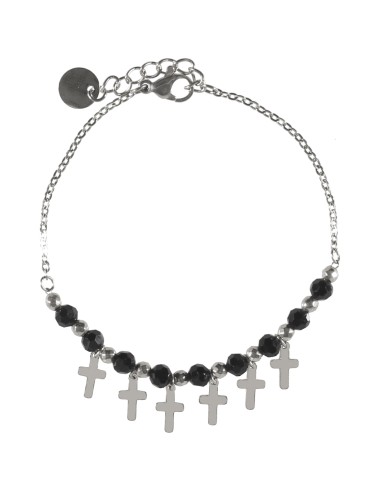 Bracelet croix bijou en acier