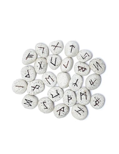 Runes céramique dans un sac de velours