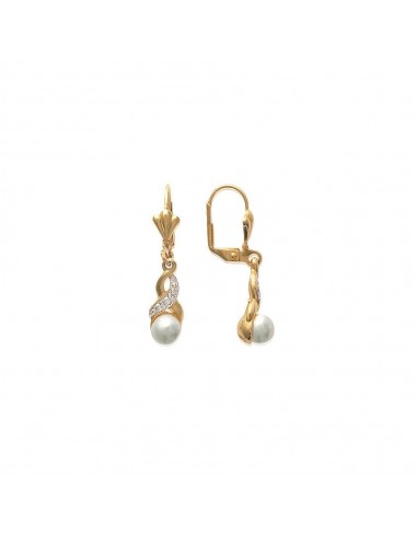 Boucles d'oreilles perles plaqué Or en 3 microns