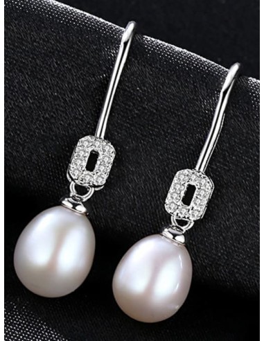 Boucles d'oreilles perles blanches bijou en  argent