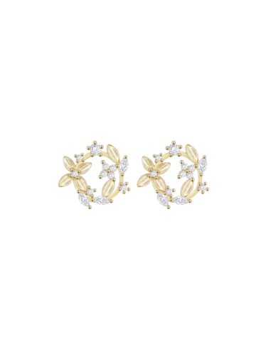 Boucles d'oreilles fleurs zircones bijou en plaqué or