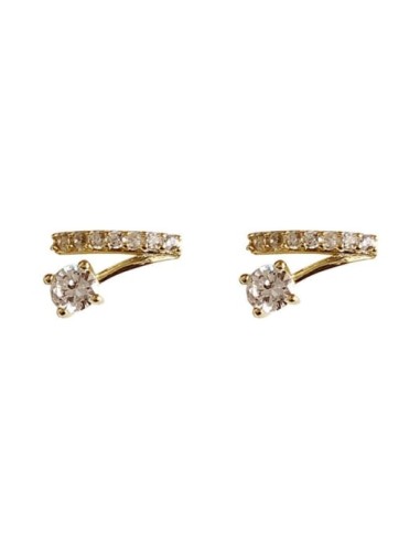 Boucles d'oreilles zircones bijou en plaqué or
