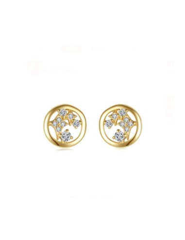 Boucles d oreilles rondes bijou en plaqué or