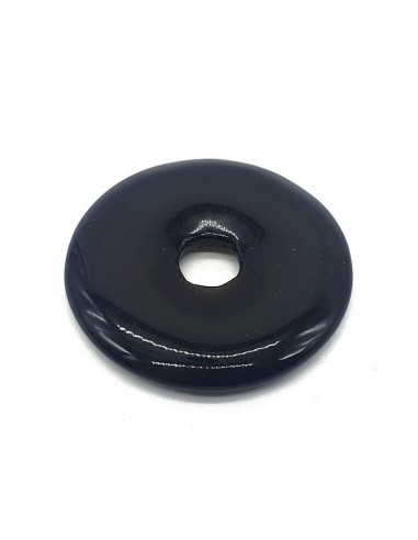 Pendentif Obsidienne noire donut